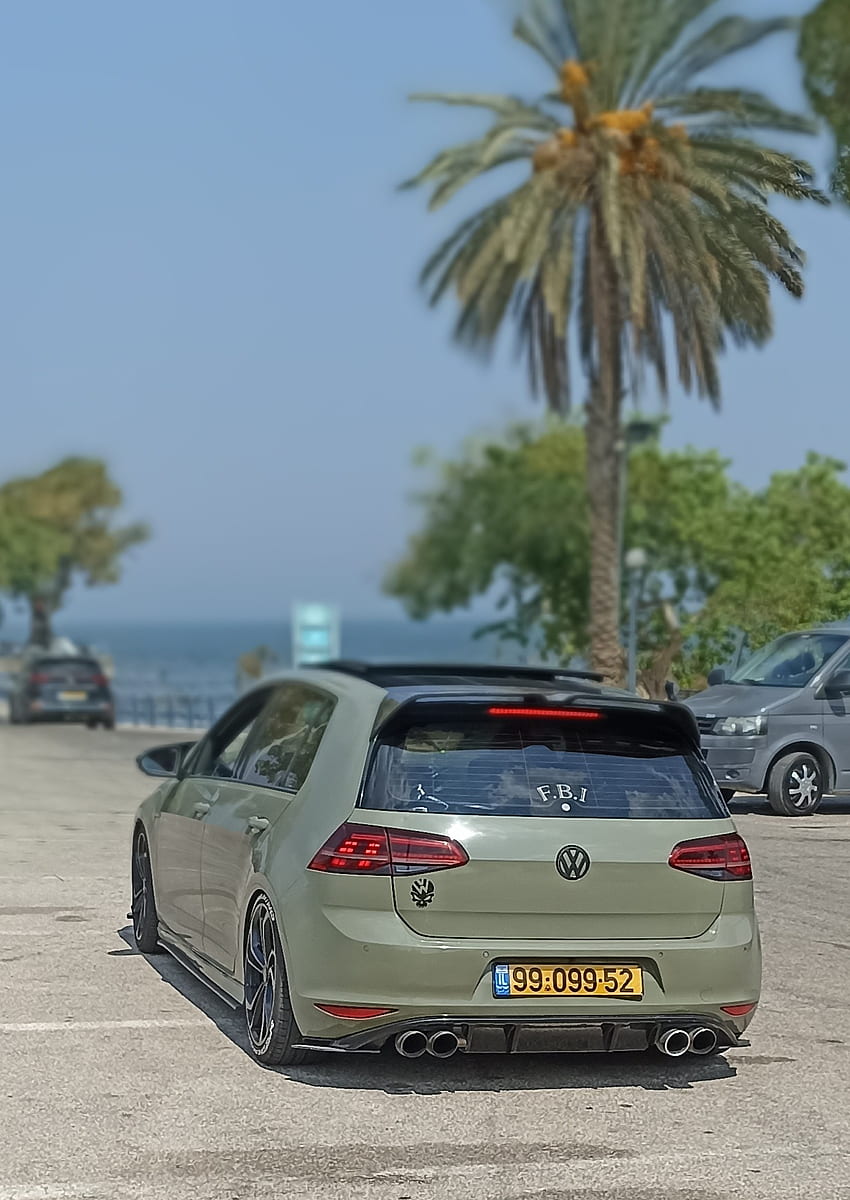 Golf gti, sky, Volkswagen, car, exhaust, German, sports car HD phone wallpaper