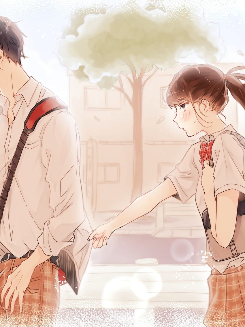 Anime Couple, Shoujo, School Uniform, Romance, Holding Hands Romantic Anime  HD phone wallpaper | Pxfuel