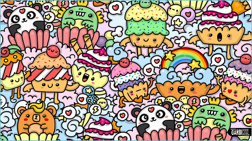 Ã— 10 In Kawaii Cupcake Doodle Art Data Src - Doodle - Cute Doodle, Cool Doodle Sfondo HD