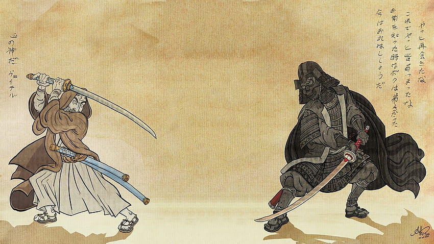 Star Wars - Gravures sur bois japonaises Samouraï - Fond d'écran HD