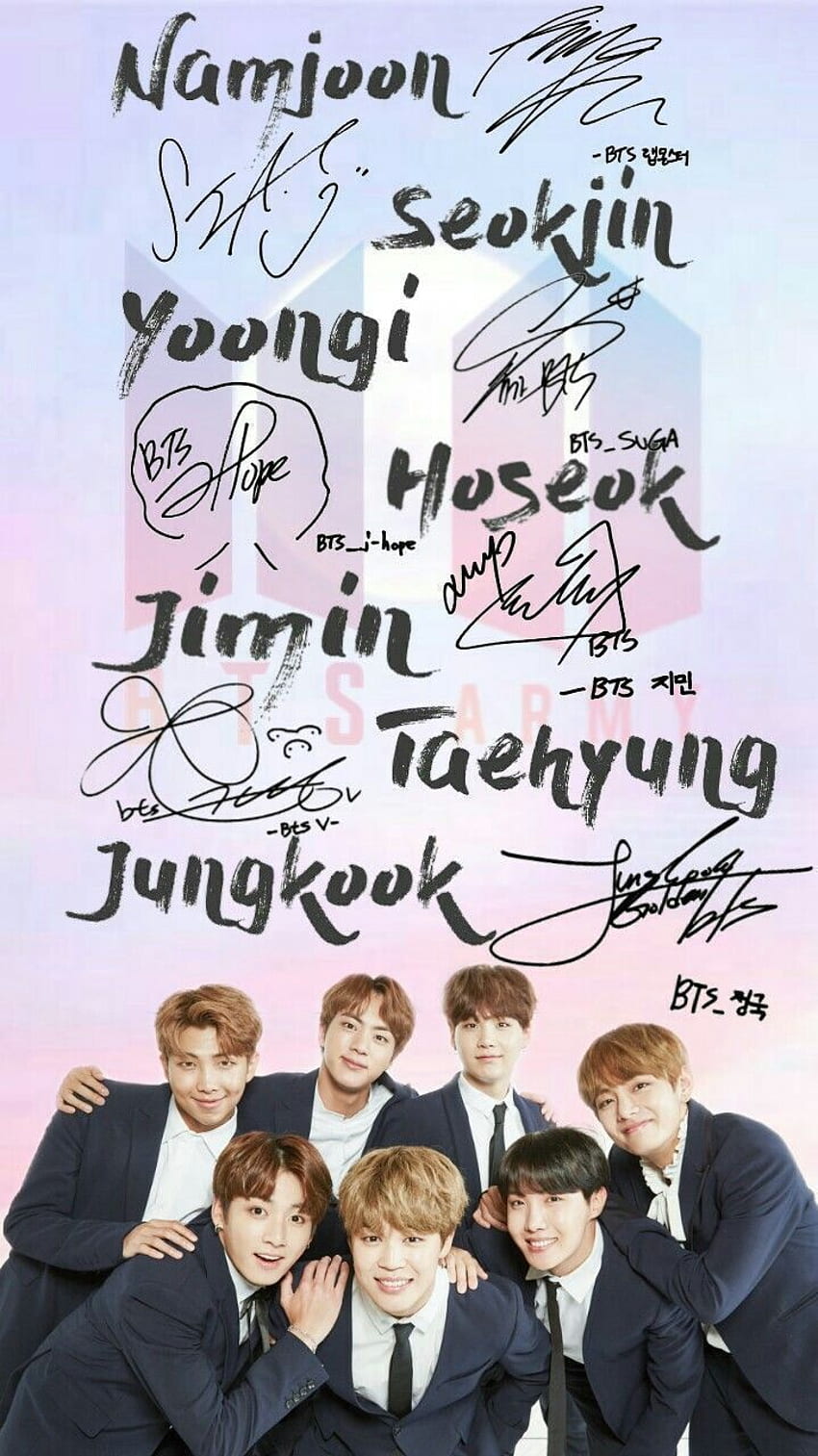 BTS Signature, BTS Name HD phone wallpaper