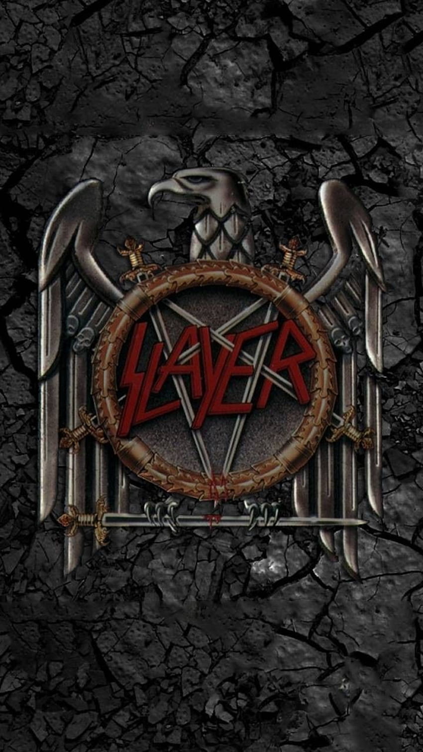 Убиец. Хеви метъл изкуство, метъл произведения на изкуството, метъл банди, лого на Slayer HD тапет за телефон