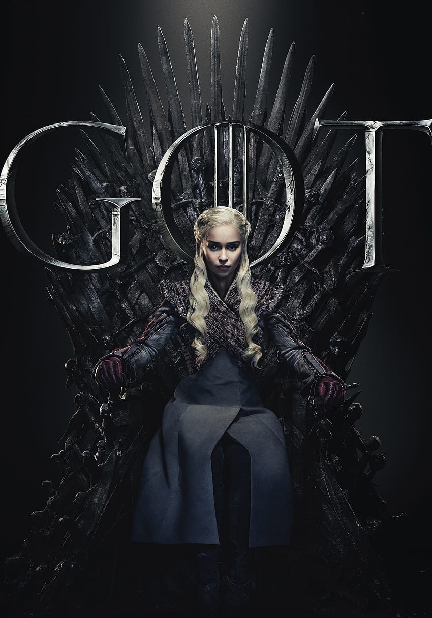 2019, Daenerys Targaryen, mère des dragons, Emilia Clarke, Game of Thrones, Saison 8 Fond d'écran de téléphone HD