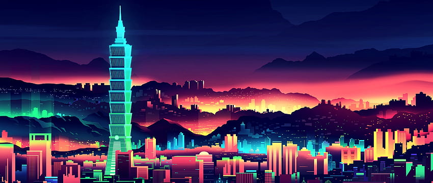 Neon City for and Mobiles Ultra Wide TV - HD wallpaper