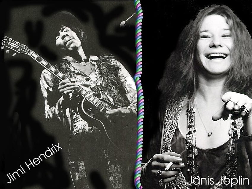 Jimi and Janis, couple, 60s, blues, suicide HD wallpaper