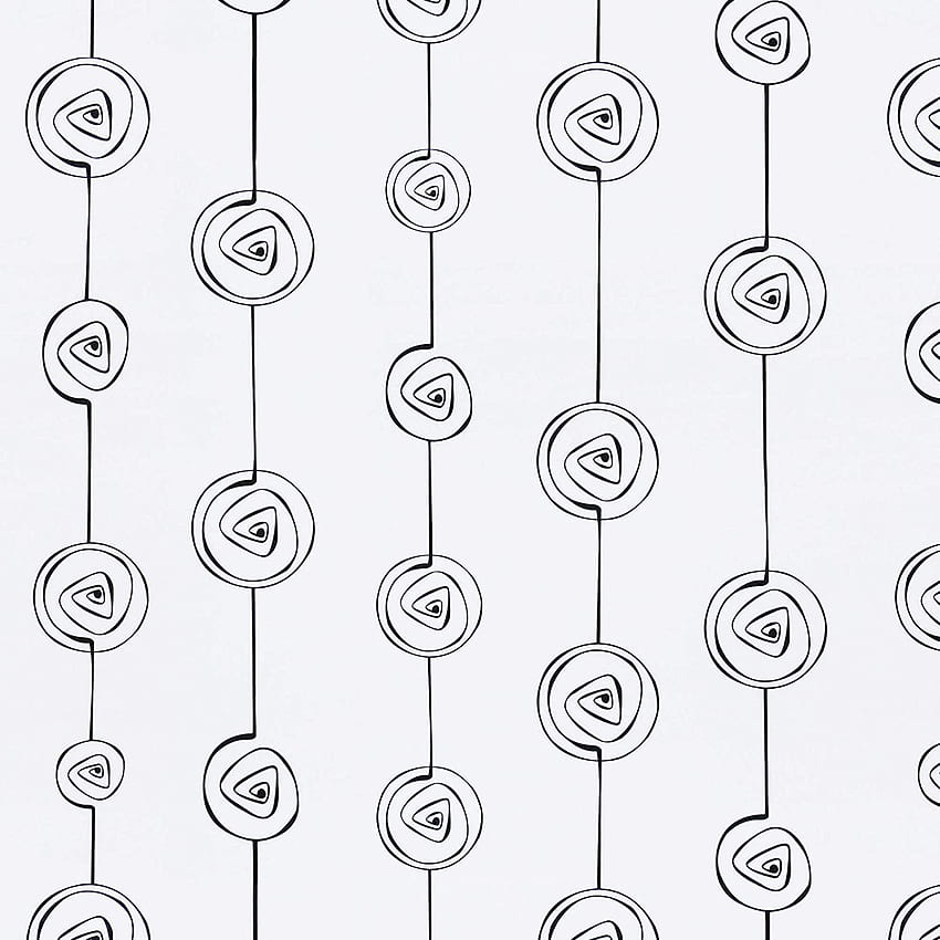 Achetez Feisoon 17.7 ｘ 118 Papier de contact à rayures blanches et noires à rayures modernes, lignes noires auto-adhésives amovibles pour décor de meubles muraux de chambre à coucher en ligne en Indonésie, blanc avec lignes noires modernes Fond d'écran de téléphone HD