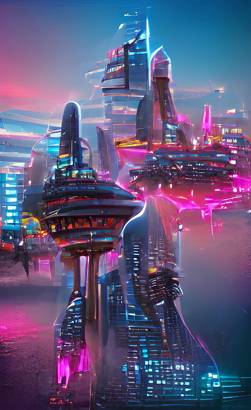 Cyberpunk Neon City Night. Futuristic City Scene in a Style of Pixel Art.  80 S Wallpaper. Retro Future Stock Illustration - Illustration of  cyberpunk, technology: 267715200