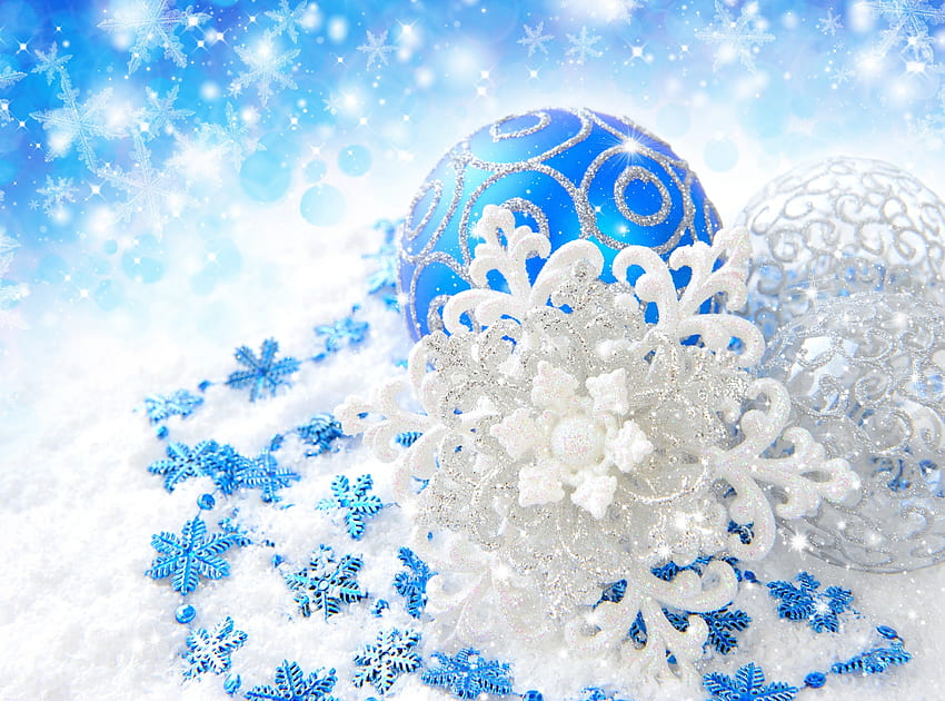 Blue Christmas, bokeh, merry christmas, xmas, blue ball, ball, christmas, christmas decoration, magic christmas HD wallpaper