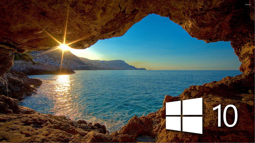 Windows 10 over the cave simple logo HD wallpaper | Pxfuel