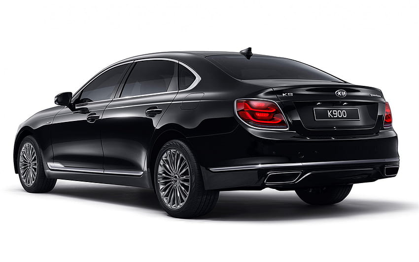 2021, Kia K9, tampilan belakang, eksterior, sedan hitam mewah, K9 hitam baru, mobil Korea, Kia Wallpaper HD