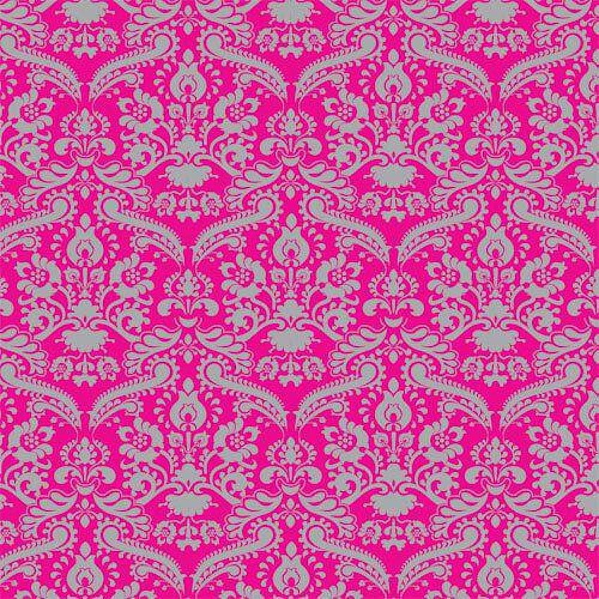 The Dolls House Emporium Bright Pink & Silver Damask HD phone wallpaper