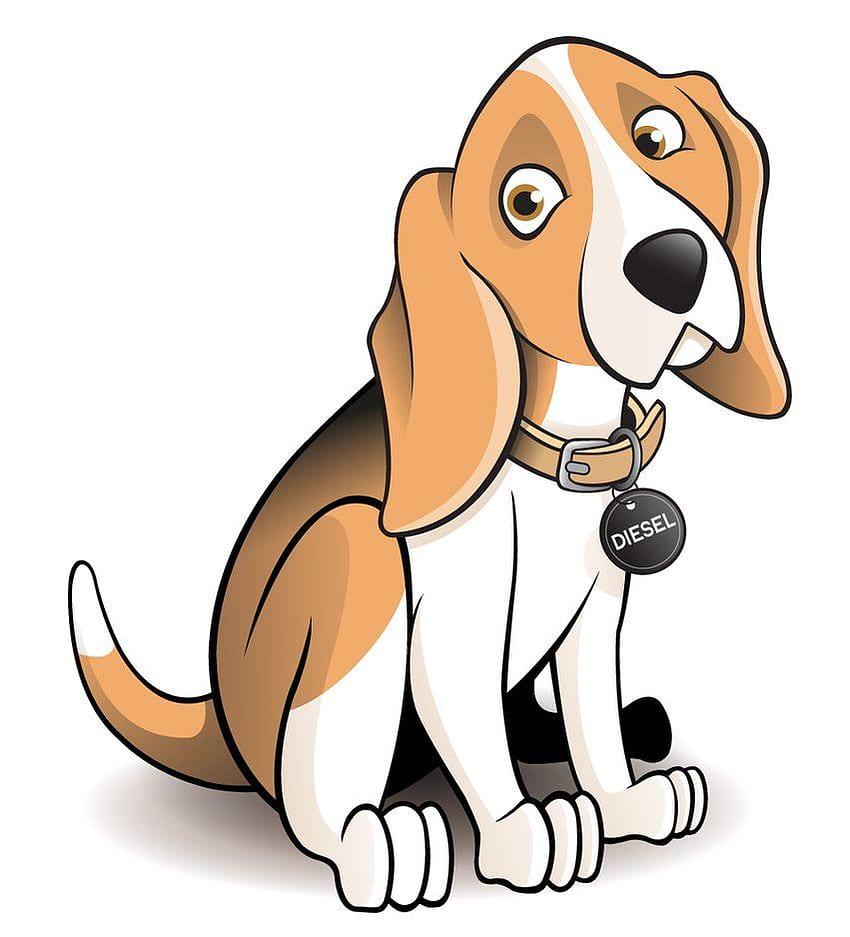 Kreskówka Pies Beagle. Karykatura psa, pies rysunkowy, pies clipart, rysunek Beagle Tapeta na telefon HD