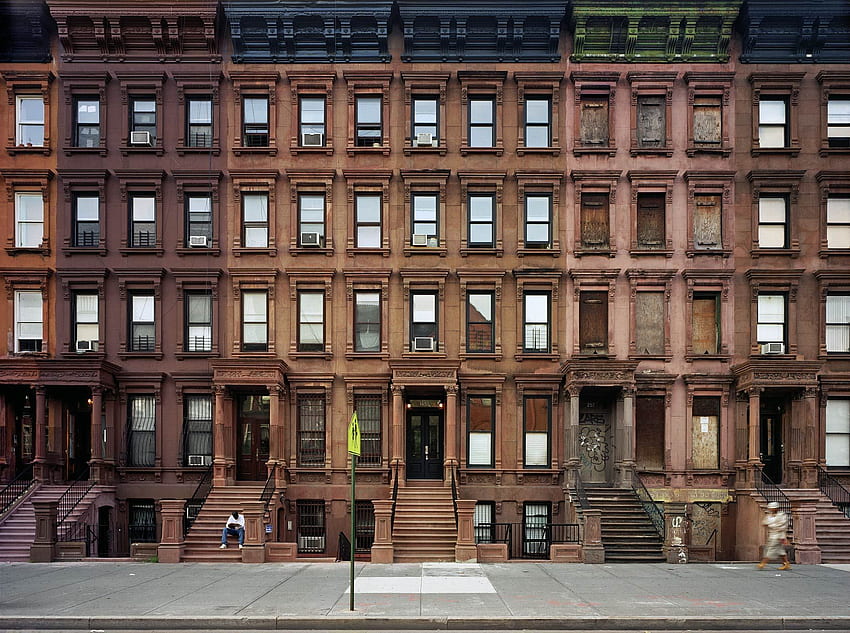 Brownstones, Lenox Avenue, Harlem, Nueva York - David Leventi fondo de pantalla