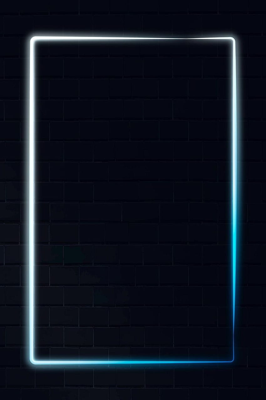 White and blue neon frame on a dark background vector. by / Aum. Black and blue , Neon background, Neon light HD phone wallpaper