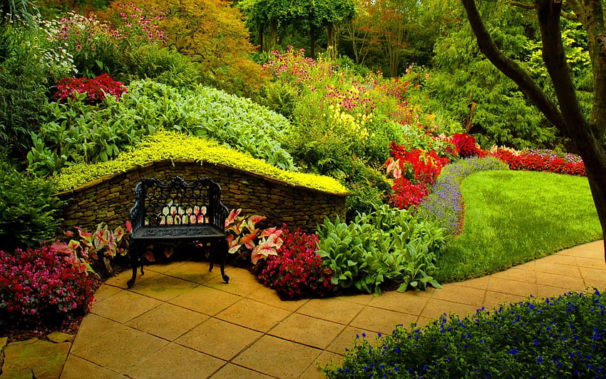Hintergrundgarten, griechischer Garten HD-Hintergrundbild