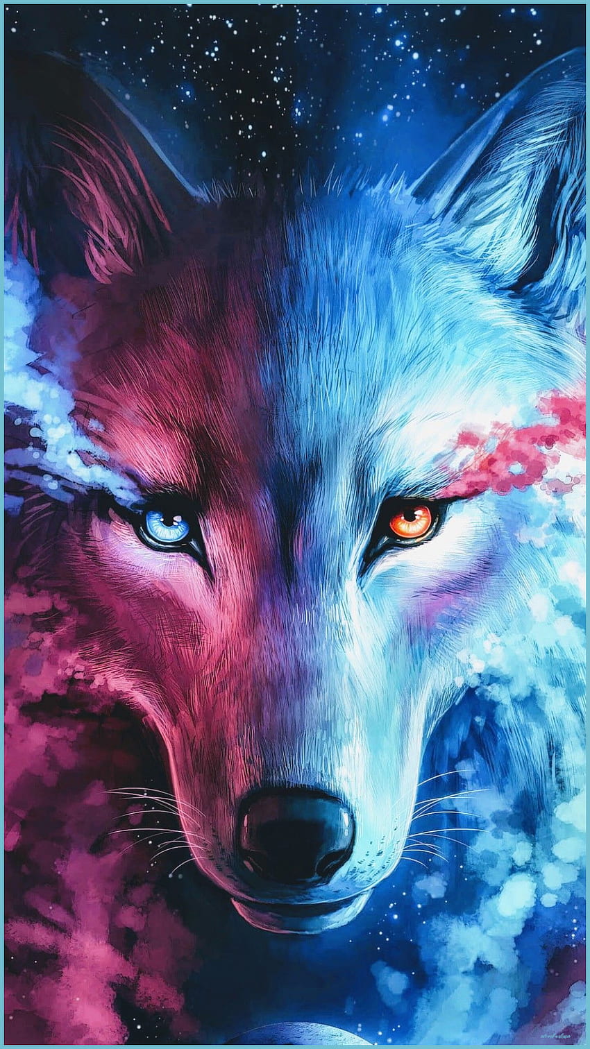 귀여운 늑대 - 굉장 - 귀여운 늑대, 귀여운 그려진 늑대 HD 전화 배경 화면
