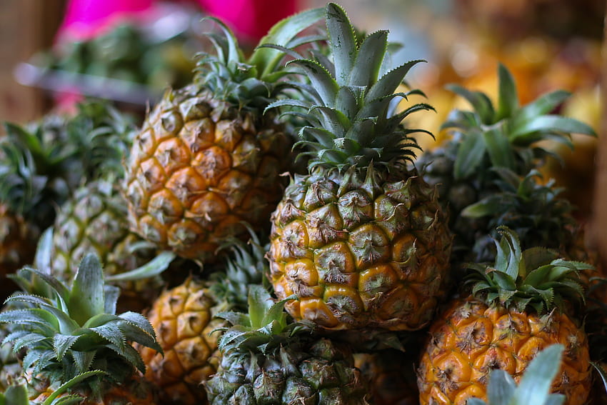 Fruits, Food, Pineapples, Market HD wallpaper