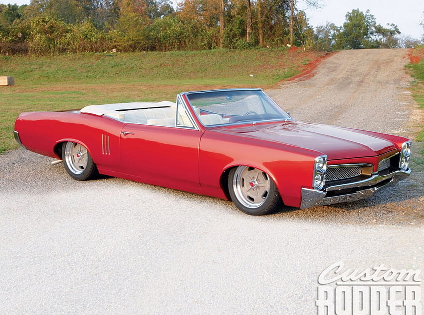 1967-Pontiac-Lemans, pontiac, conv, gm, red HD wallpaper
