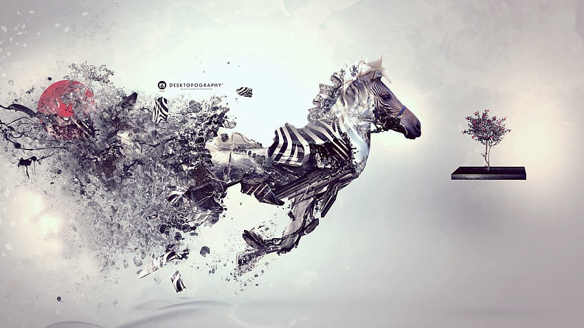 Abstrakt, Zebra, Inspiration, Surrealismus HD-Hintergrundbild