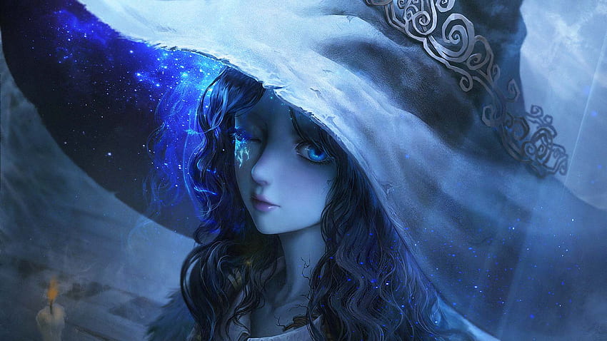 Blaue Augen Ranni die Hexe Big Hat Elden Ring HD-Hintergrundbild