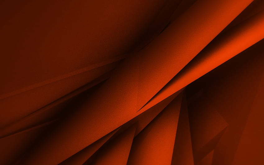 orange geometric shapes, , 3D textures, geometric textures, orange backgrounds, 3D geometric background, orange abstract backgrounds HD wallpaper