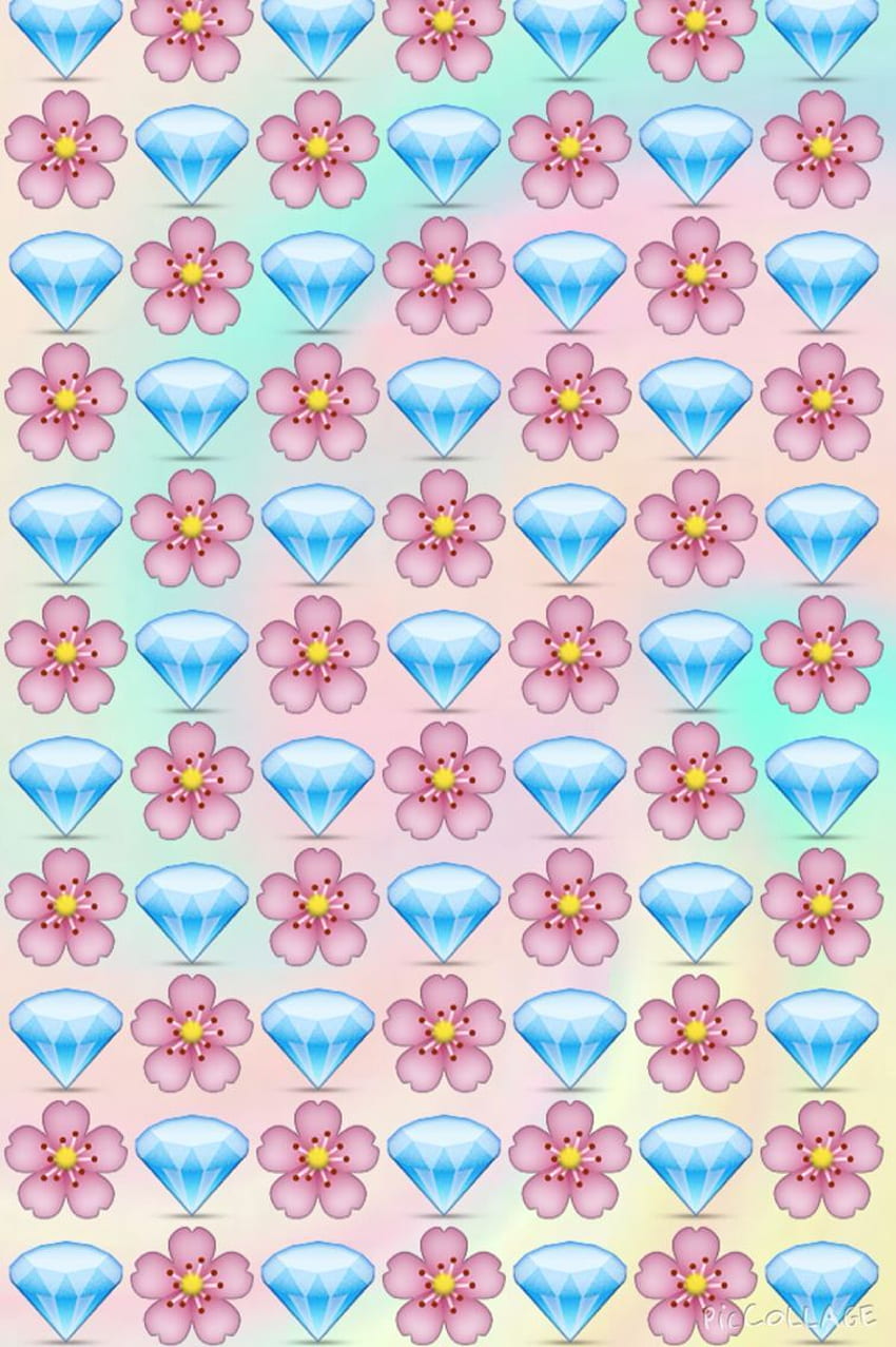 Emoji background, diamonds, flowers. Sfondi iphone, Emoji, Sfondi, Pink Emoji HD phone wallpaper