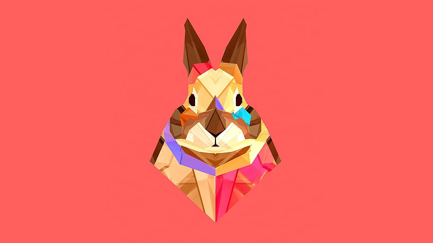 Vector, Multicolored, Motley, Stains, Spots, Rabbit, Hare HD wallpaper