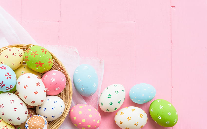 Happy Easter!, blue, pastel, egg, pink, pasti, green, card, easter HD wallpaper