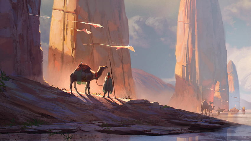 Digital Art Camel Desert , Artist HD Wallpaper | Pxfuel