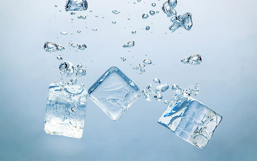 Топящ се леден куб - без категория . iPad Air, Bubbles, iPad, Ice Blue Water HD тапет
