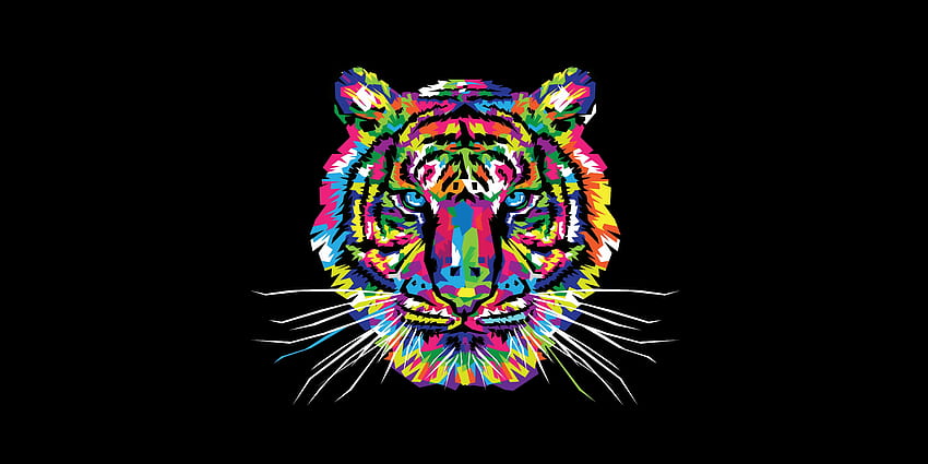 Тигър, муцуна, хищник, произведения на изкуството HD тапет