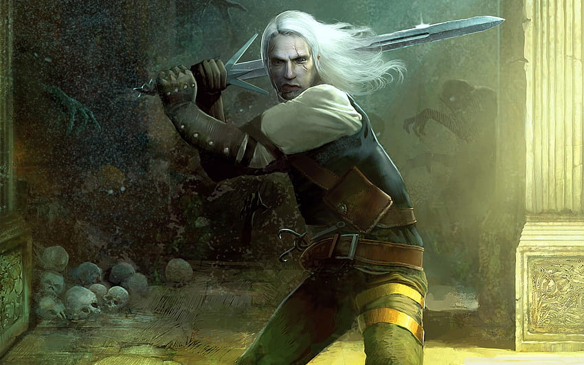 The Witcher, lucha, espada, aventura, acción, videojuego, cg, guerrero fondo de pantalla