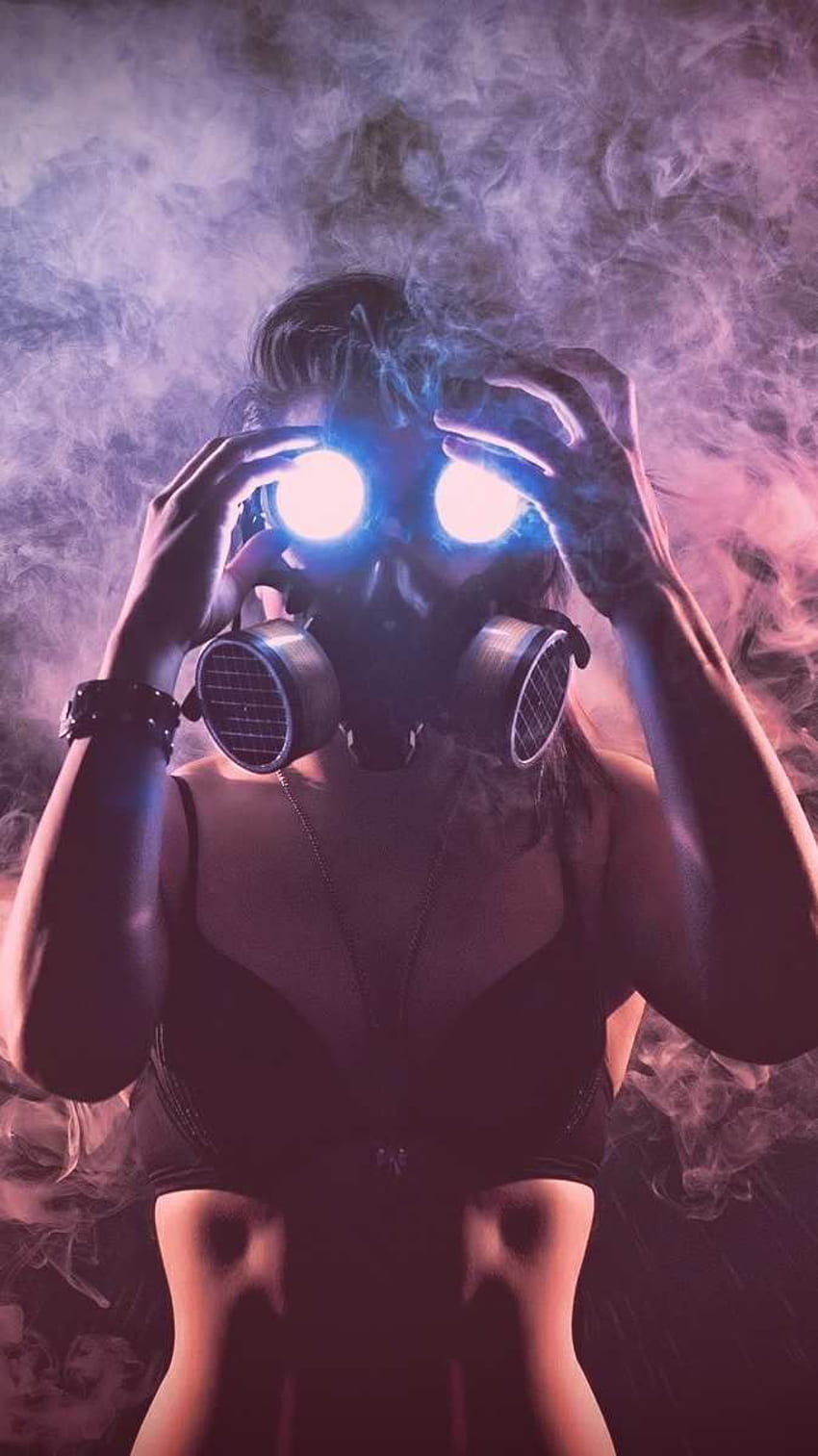 Girl with Smoke Mask . Best iphone HD phone wallpaper