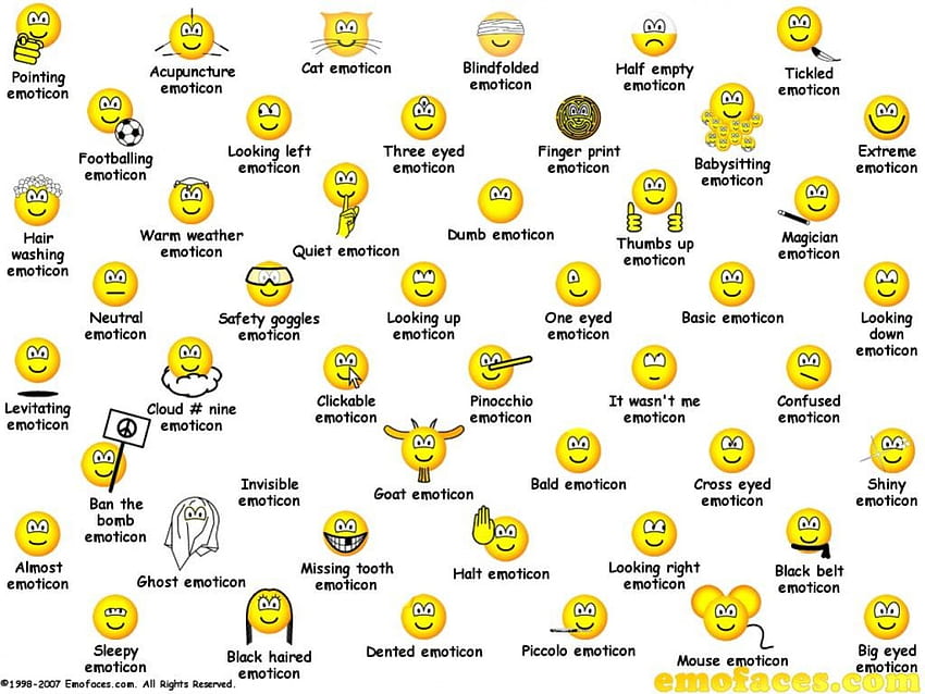 Emoticons Selection Two, smilies, emotions, yellow HD wallpaper