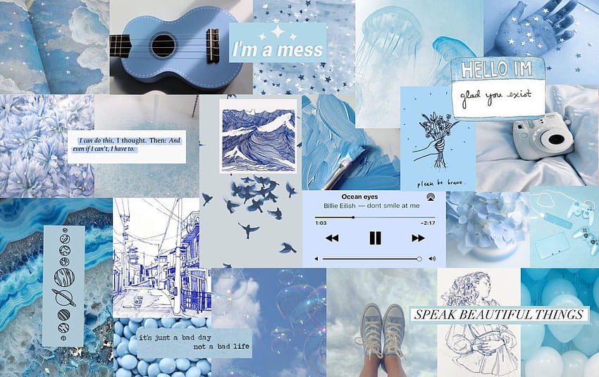 Lify.app Blue Anime Aesthetic Laptop In 2020. Blue Aesthetic Tumblr, Cute Laptop , Aesthetic, Baby Blue Grid HD wallpaper