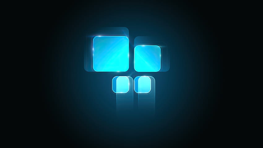 Windows 11 Logo, blue squares, minimal HD wallpaper