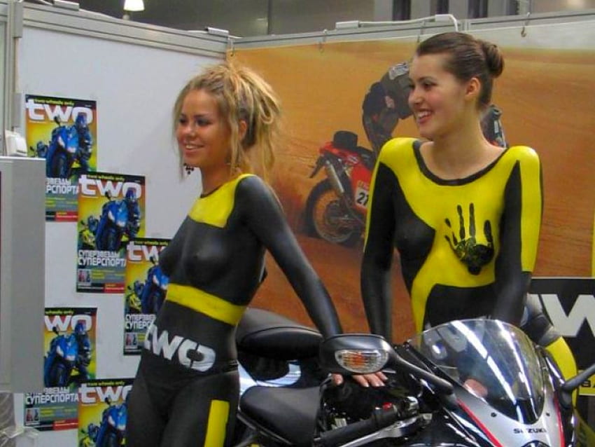 bike show girls, cool, russian-bike-show-girls HD wallpaper
