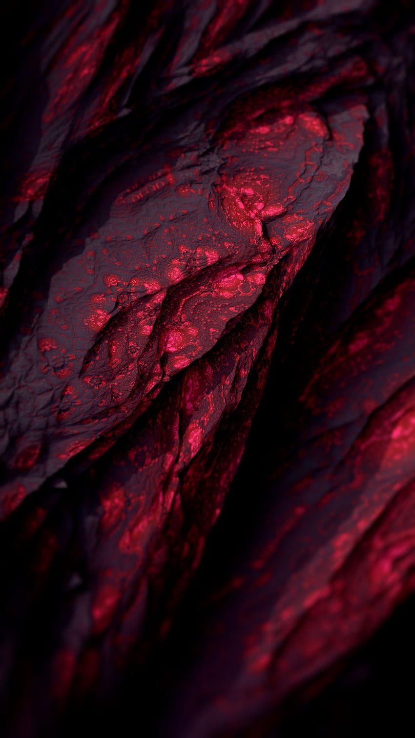 Aksamitna tkanina fraktalna wzór tła w 2019 r. Unikalny, czerwony futurystyczny Tapeta na telefon HD