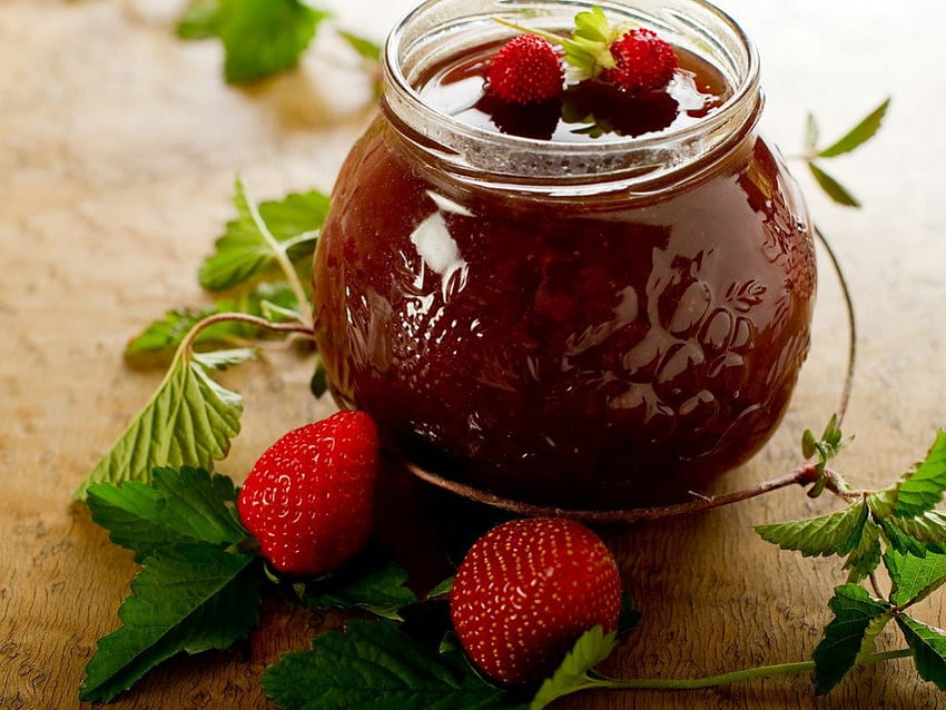 Delicious strawberry jam, sweet, delicious, strawberry, jam HD wallpaper