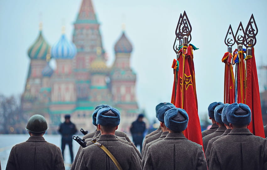 holiday, victory day, soldiers, flags, red square, May - for , section праздники HD wallpaper