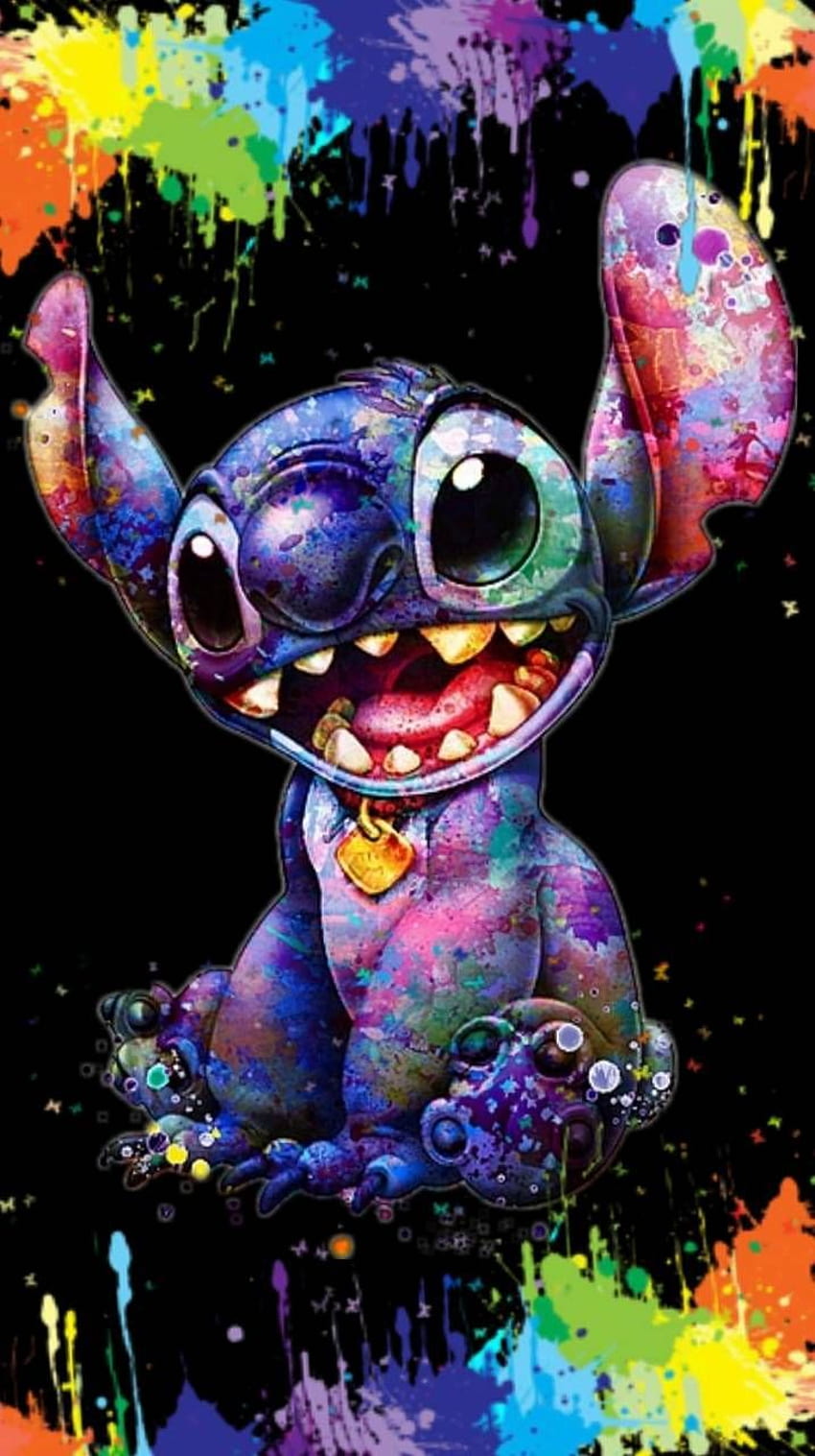 Stitch color splash di Glendalizz69 - 1c - su ZEDGE™ ora. Sfoglia milioni. Carino disney, telefono Disney, disegni Disney, cartone animato colorato Sfondo del telefono HD