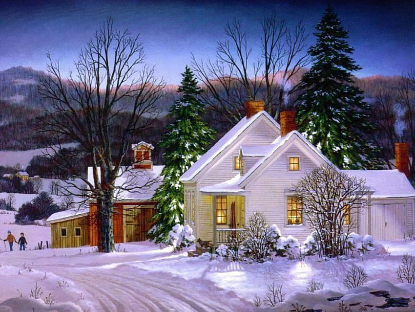 Winter House Scenes HD wallpaper | Pxfuel