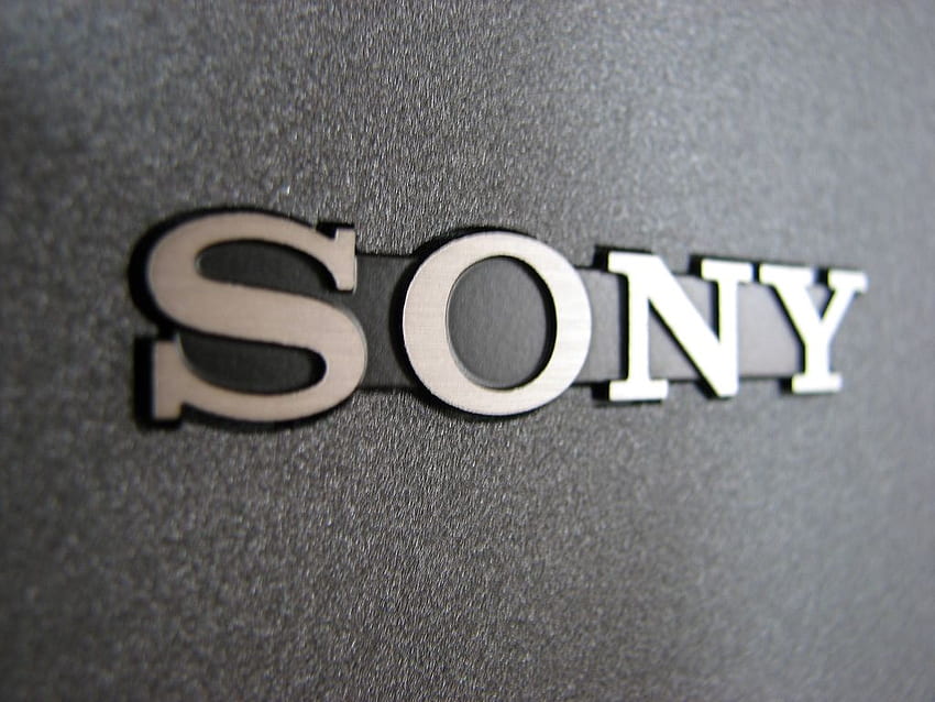 Sony. Macro tirada do logotipo da Sony em meu antigo monitor KL W9000 papel de parede HD