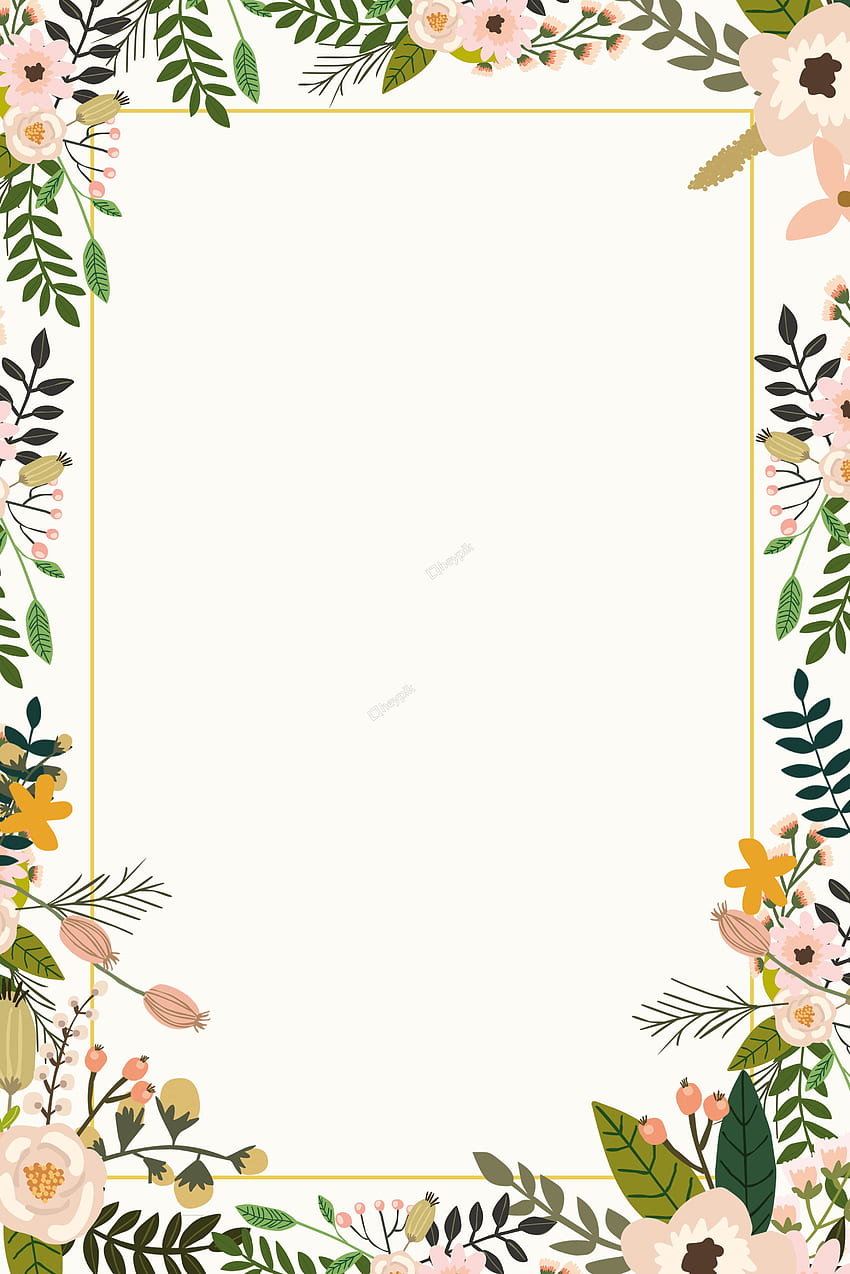 Affiche de fond de bordure de fleur de plante de couleur. Bunga affiche, Kartu Fond d'écran de téléphone HD