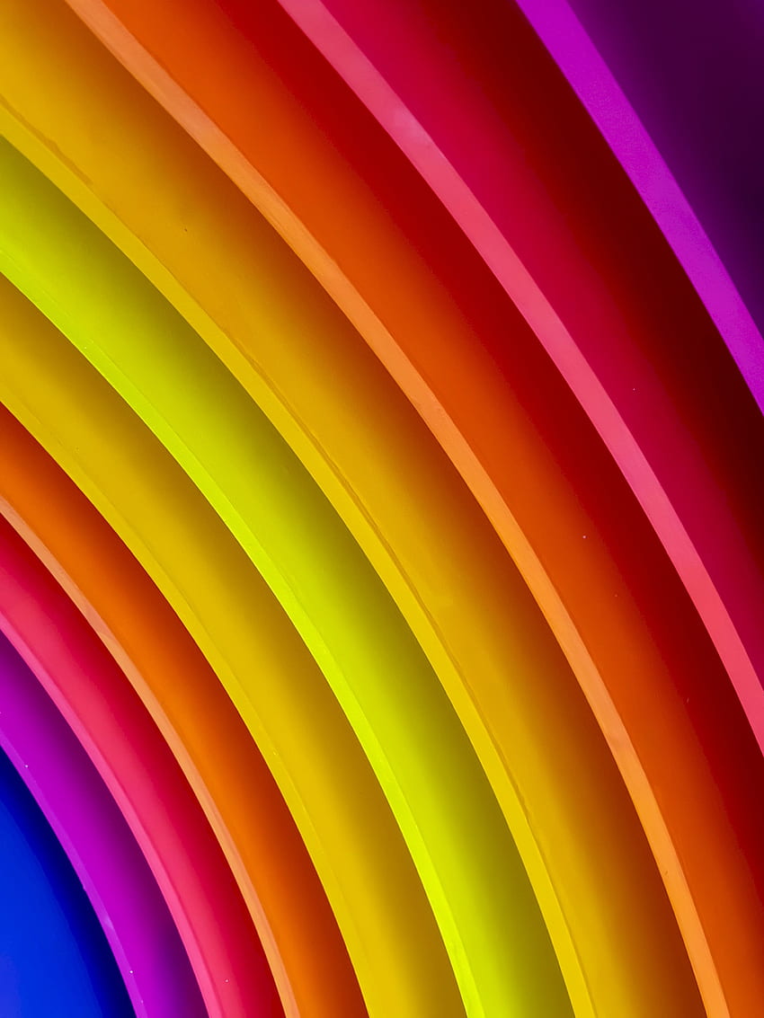 Rainbow, Multicolored, Motley, Texture, Lines, Textures, Iridescent, Bent, Curved HD phone wallpaper