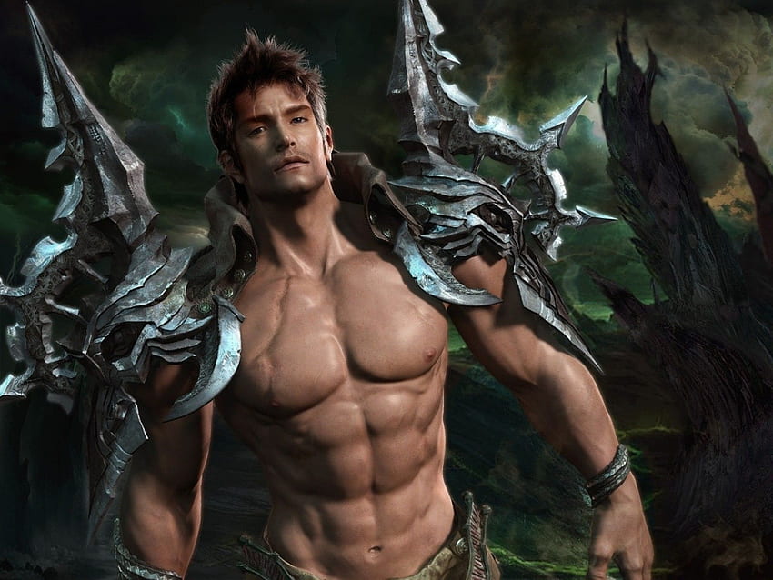 fantasy, men, muscular, artwork, guy, Muscle Man HD wallpaper