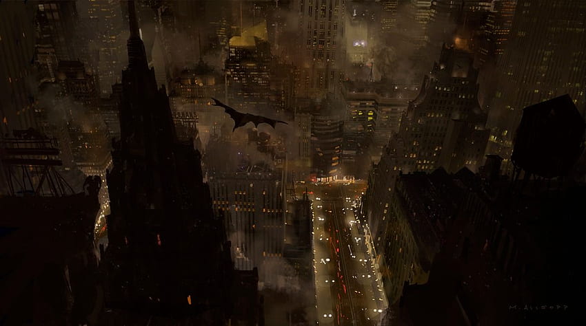 Bat Jump Concept Art, Digital Paintings, Fantasy, Illustrations, Movies, Scenery Landscapes, Sci Fi, Coolvibe – Digital Art, Batman Concept Art HD wallpaper