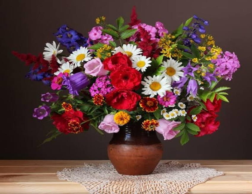Autumn Bouquet, Flowers, Jug, Bouquet, Table HD wallpaper