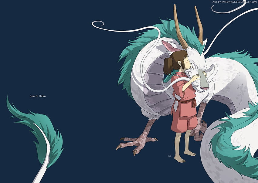 Viagem de Chihiro, Haku Ghibli papel de parede HD