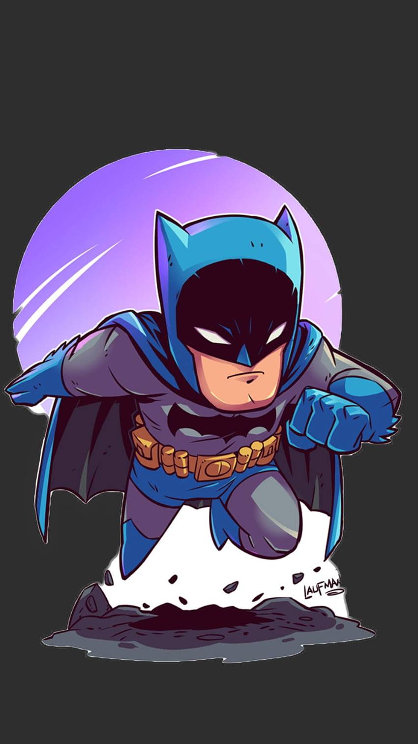 Minimalis Batman: Panduan imersif, Kartun Pahlawan Super Lucu wallpaper ponsel HD